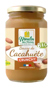 BEURRE DE CACAHUETE CRUNCHY BIO MOULIN DES MOINES