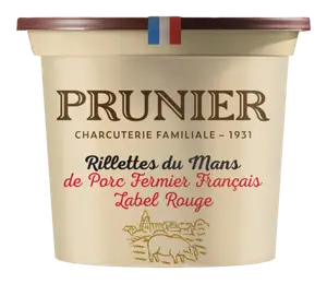Rillettes du Mans Label Rouge Pur Porc Fermier Viande de Porc Francais Prunier