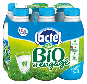 LAIT UHT DEMI-ECREME LACTEL BIO
