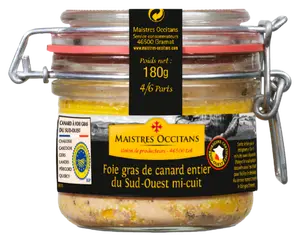 FOIE GRAS DE CANARD ENTIER DU SUD-OUEST IGP MI-CUIT MAISTRES OCCITANS