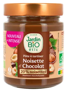 PATE A TARTINER NOISETTES ET CHOCOLAT BIO JARDIN BIO