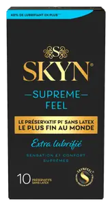 PRESERVATIF SUPREME FEEL EXTRA LUBRIFIE SKYN