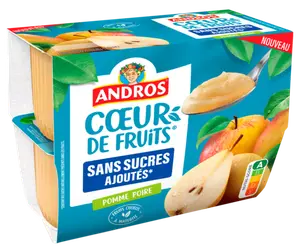 COMPOTE COEUR DE FRUITS POMME POIRE ANDROS