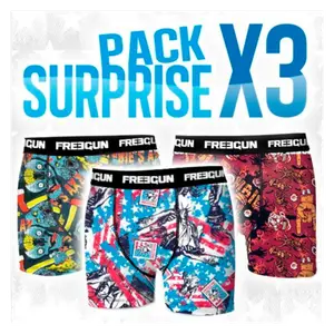 LOT DE 3 BOXERS HOMME FREEGUN