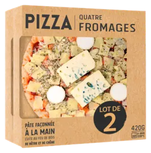 LOT DE 2 PIZZAS TOMATES MOZZARELLA OU 4 FROMAGES MIX BUFFET