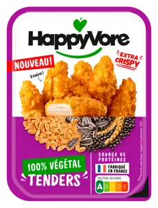 TENDERS 100% VEGETAL OU CROQ'FONDANT EPINARDS-FROMAGE OU TOMATE-MOZZARELLA HAPPYVORE