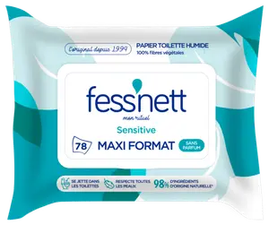 PAPIER TOILETTE HUMIDE SENSITIVE FESS'NETT