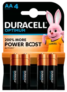 LOT DE 4 PILES DURACELL OPTIMUM