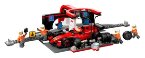 ARRET AU STAND DE F1® AVEC VOITURE FERRARI