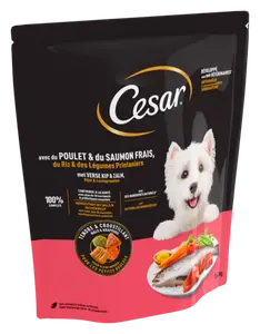 CROQUETTES POULET SAUMON RIZ ET LEGUMES POUR PETIT CHIEN ADULTE CESAR