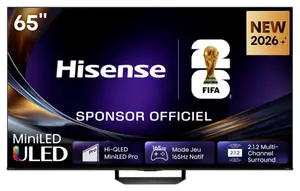 TÉLÉVISEUR 65" HISENSE MINI LED 4K DALLE MATE HISENSE