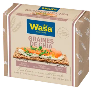 TARTINES COUSTILLANTES SENSATION GRAINES DE CHIA ET TOUCHE DE SEL WASA