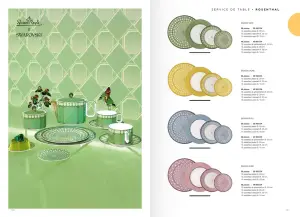 SIGNUM VERT - 12 assiettes de présentation Ø. 33 cm, 12 assiettes plates Ø. 29 cm, 12 assiettes à dessert Ø. 23 cm, 12 assiettes à pain Ø. 18 cm 48 pièces