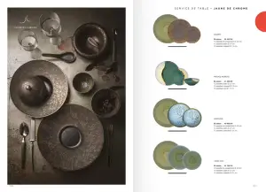 SERVICE DE TABLE NYMPHÉAS (12 assiettes de présentation 32 cm, 12 assiettes plates 27 cm, 12 assiettes à dessert 21 cm) 36 pièces