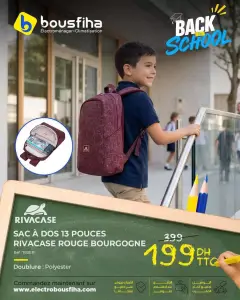 SAC À DOS 13 POUCES RIVACASE ROUGE BOURGOGNE Réf : 7923-R Doublure : Polyester