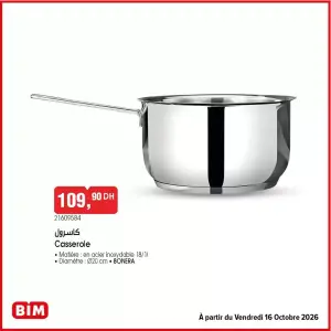Casserole كاسرول en acier inoxydable 18/10 Ø20 cm