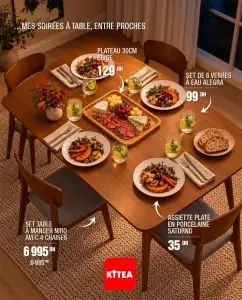 SET TABLE À MANGER NIRO AVEC 4 CHAISES