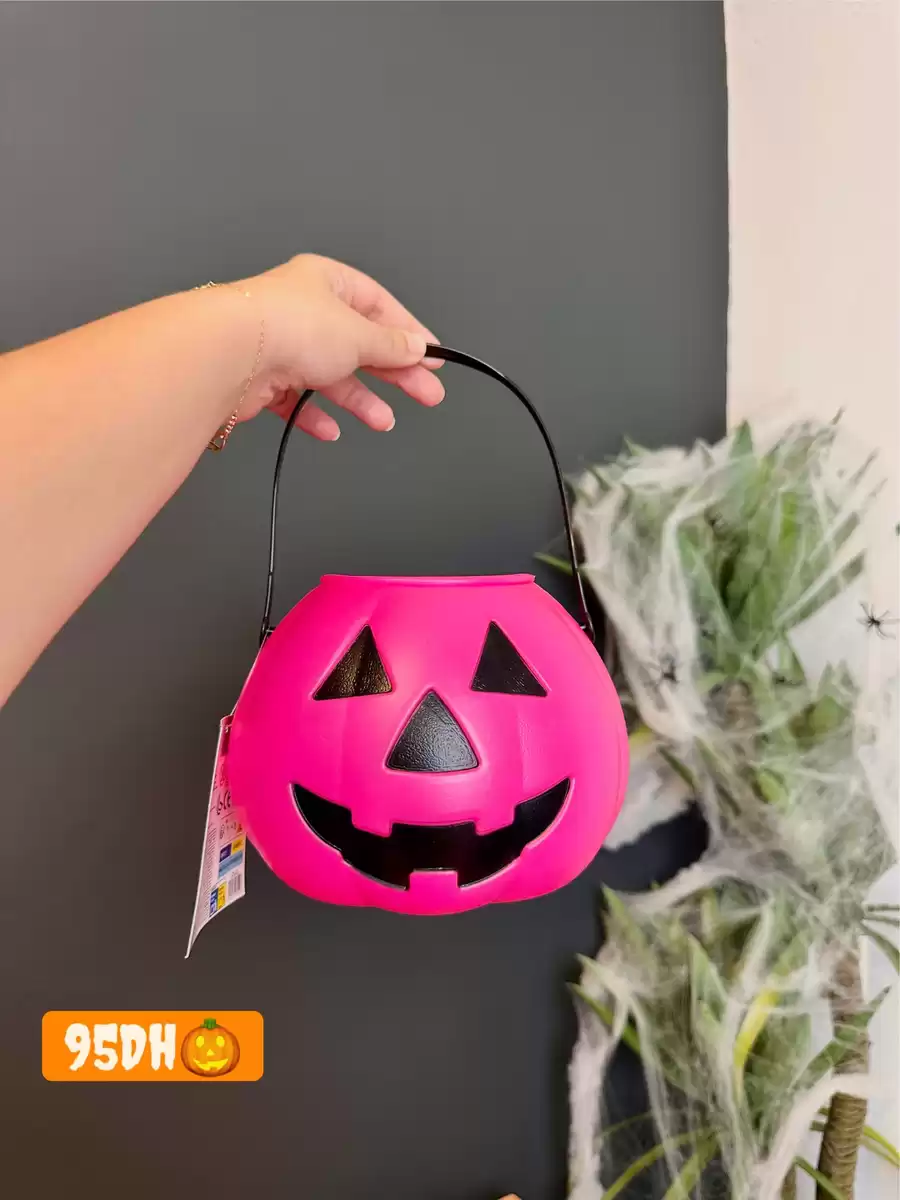 Panier Citrouille d'Halloween Rose